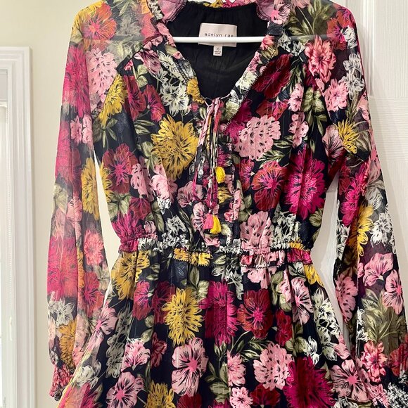 ADELYN RAE Orla Lace Up Ruffle Mini - Size XS - Picture 1 of 9